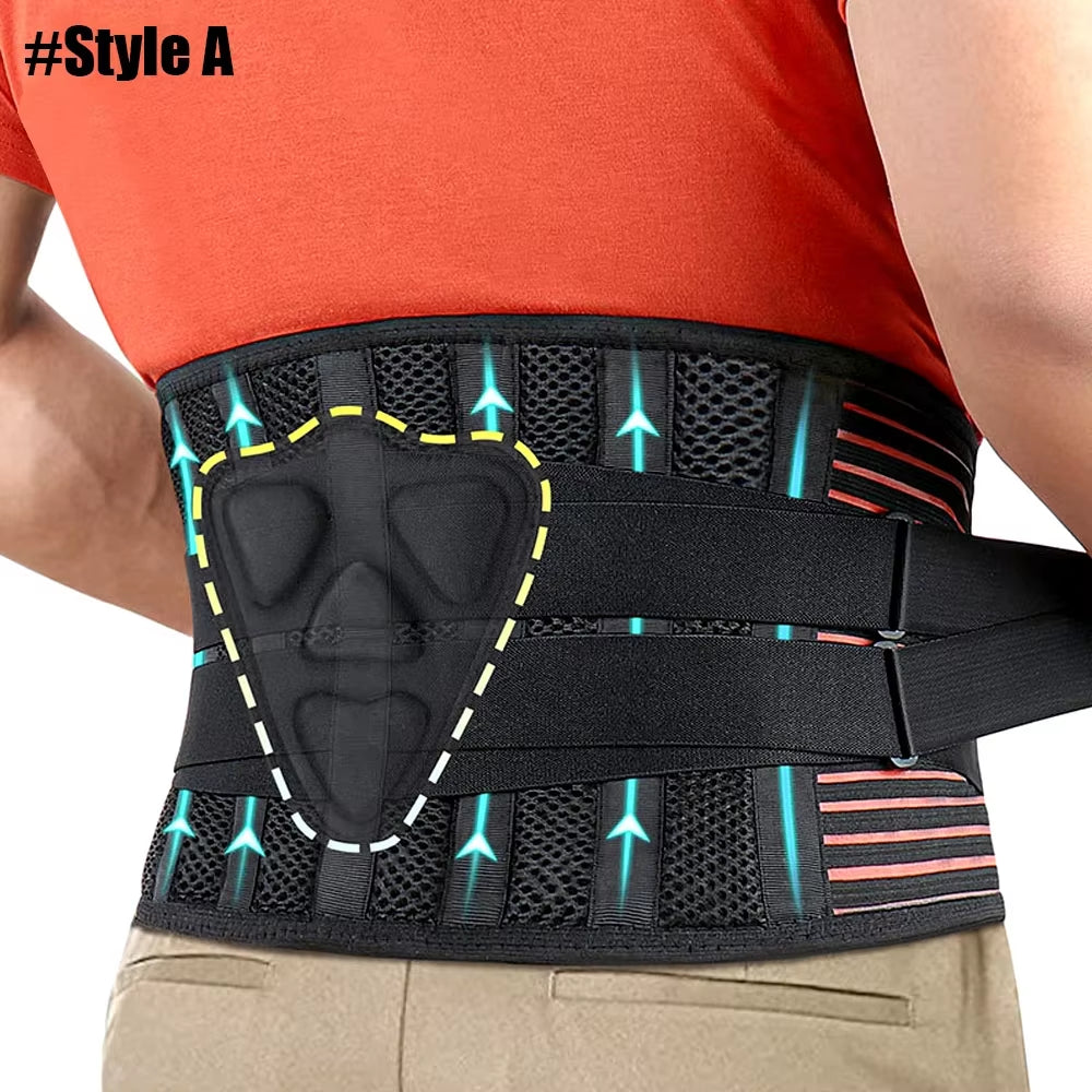 Breathable Waist Support Back Brace Lower Back Pain Lumbar Support for Men Women Relief Sciatica, Herniated Disc, Heavy Lifting