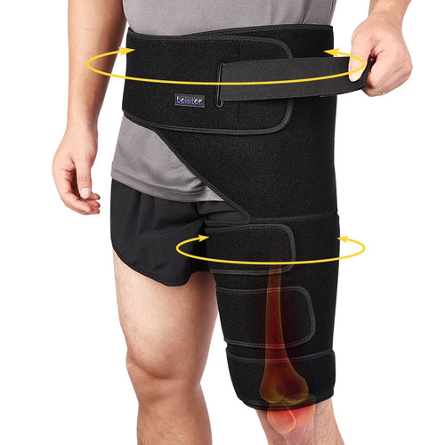 Adjustable Hip Braces,Groin Braces, Sciatica Pain Relief,One Size (Left), 1 Count