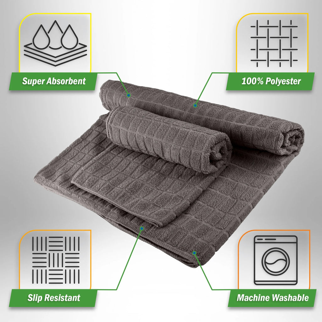Yoga Towel Set - 72X24 Nonslip Towel for Hot Yoga and Pilates, Gray