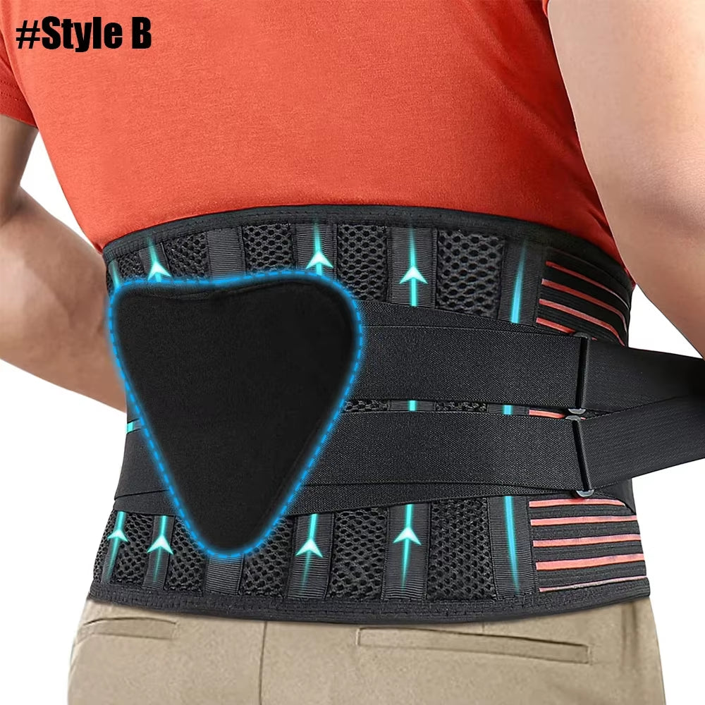 Breathable Waist Support Back Brace Lower Back Pain Lumbar Support for Men Women Relief Sciatica, Herniated Disc, Heavy Lifting
