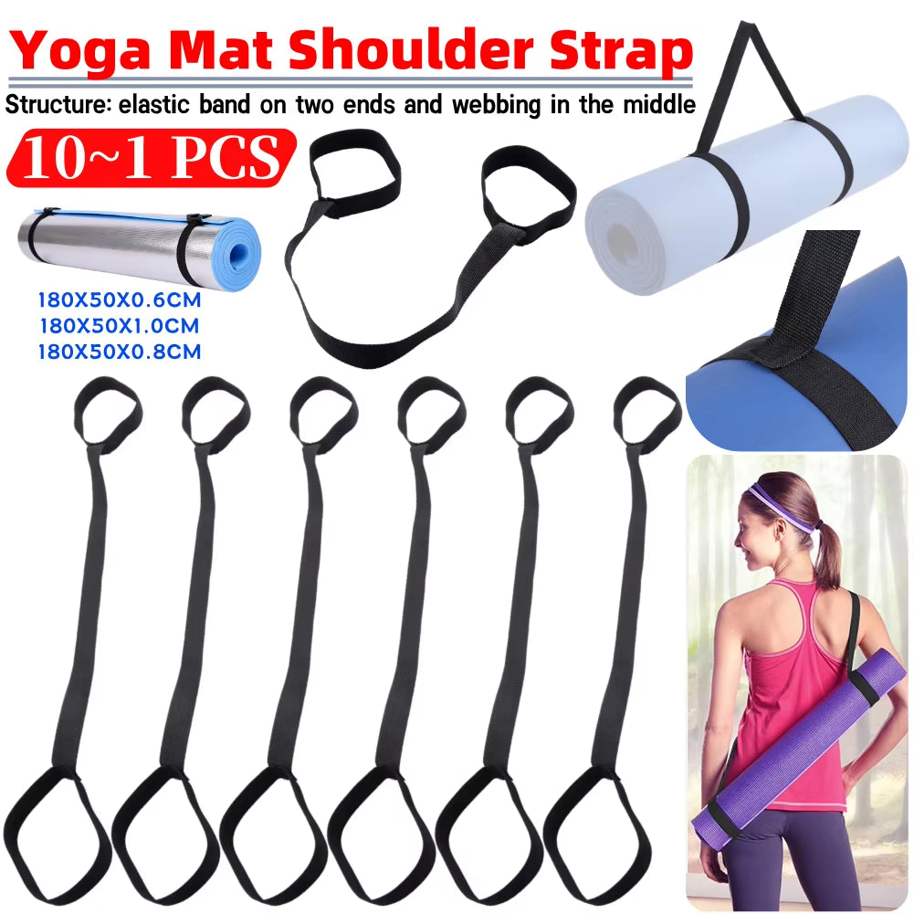 1-10PCS Yoga Mat Strap Belt Portable Adjustable Sports Sling Shoulder Carry Strap Exercise Stretch Fitness Elastic Yoga Belt