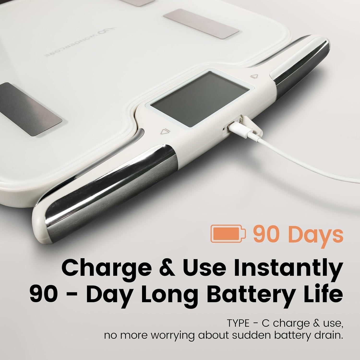 Smart Body Fat Scale Digital Bluetooth Bathroom Scale Accurately Measures Body Fat and 55 Body Composition Indicators