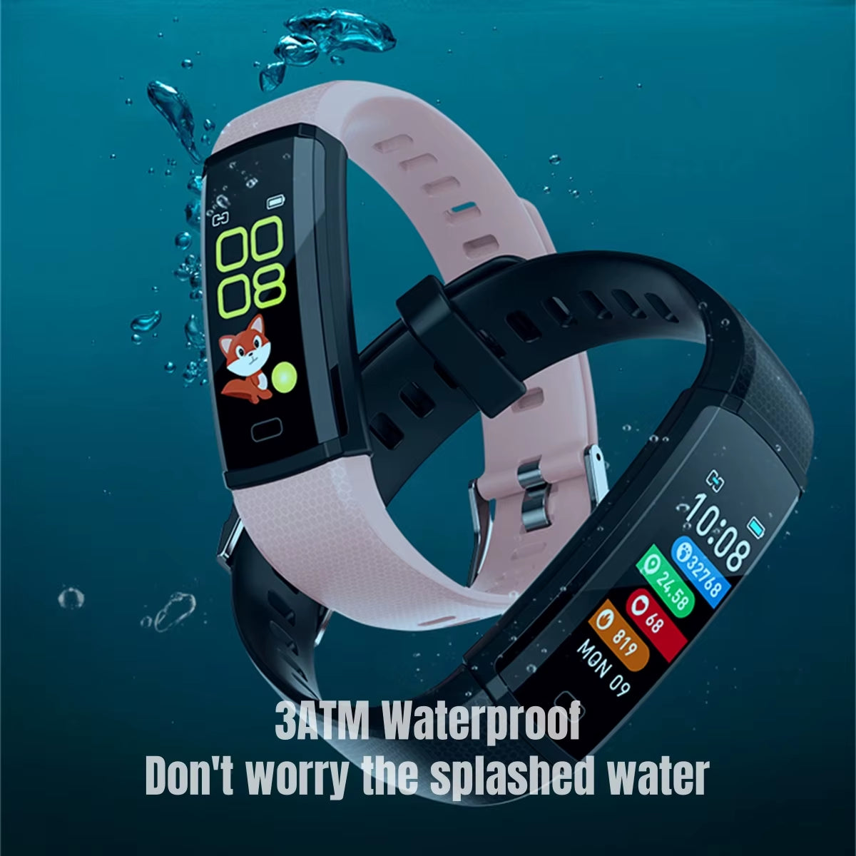 New Smart Band Watches Sports Fitness Bracelet 3ATM Waterproof Heart Rate Blood Pressure Monitoring Smartband for Men Women