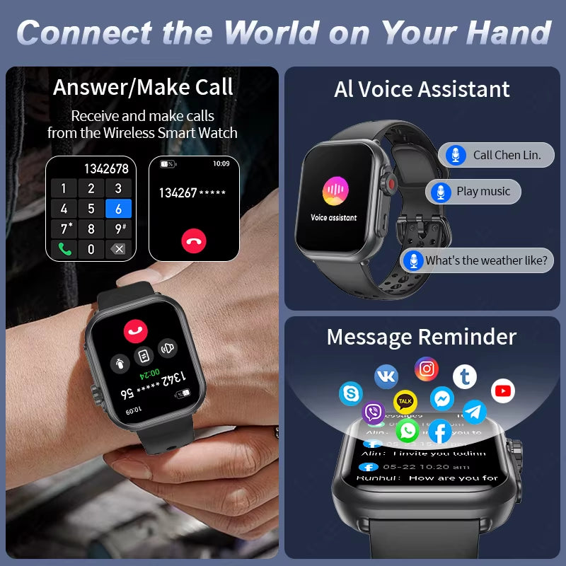 2025 Fashion Women Smart Watch Ultra 2 SE Smart Watches 1000Mah Big Battery Bluetooth Call Full Touch Sports Smartwatch Men