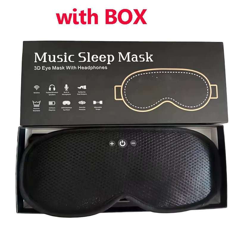 3D Wireless Sleeping Headphones Blindfold Soft Washable Bluetooth5.4 Music Headset Eyemask Handsfree Call Earphones Adjustable