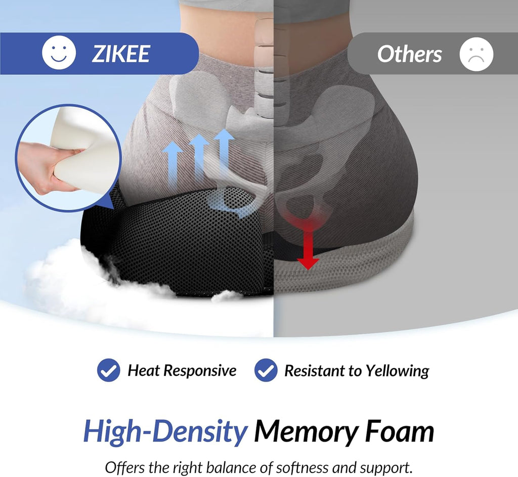 Thickened Seat Cushion, Ergonomic Memory Foam Hemorrhoid Pillow for Hip, Sciatic