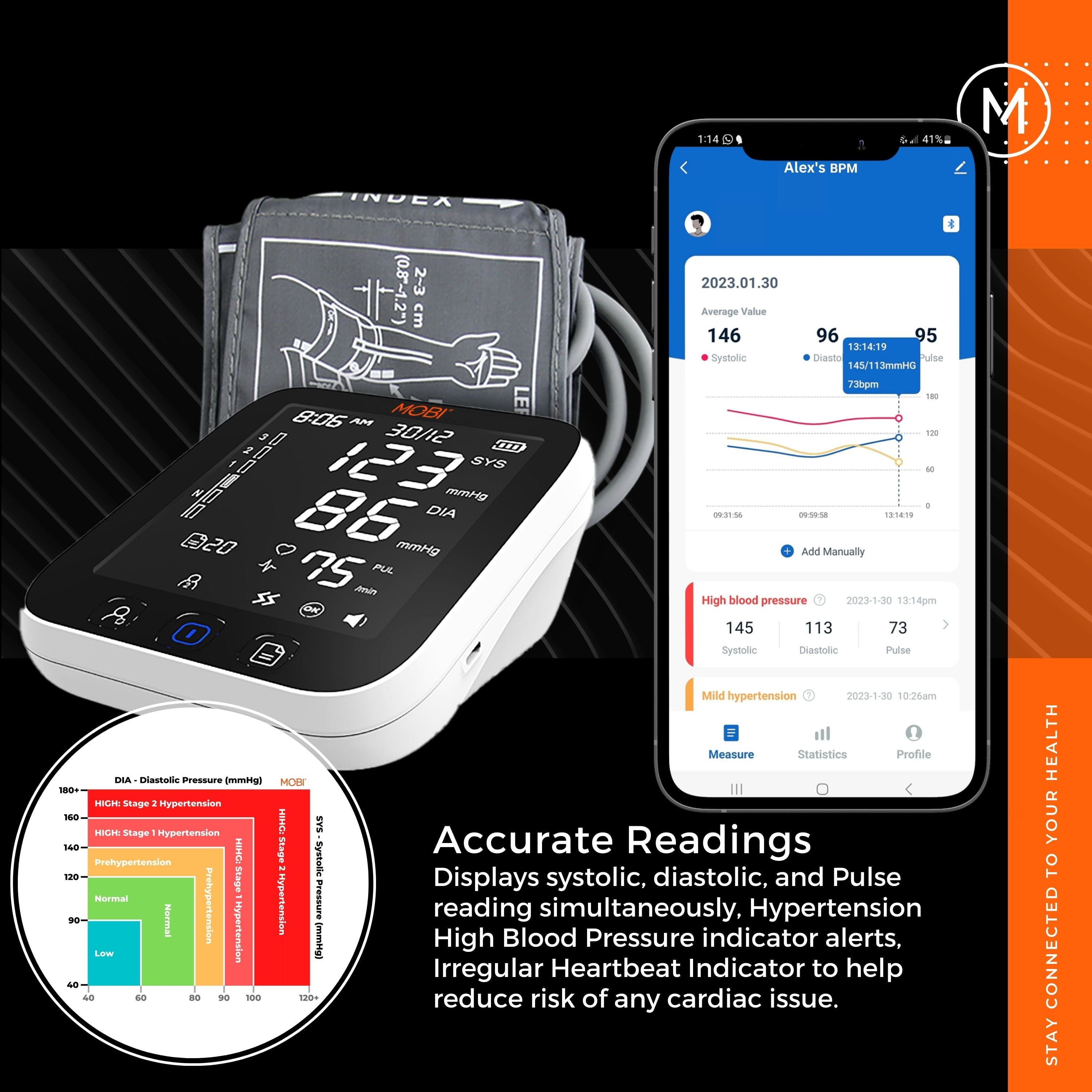 Connect Smart Bluetooth Upper Arm Blood Pressure Monitor Automatic Blood Pressure Machine