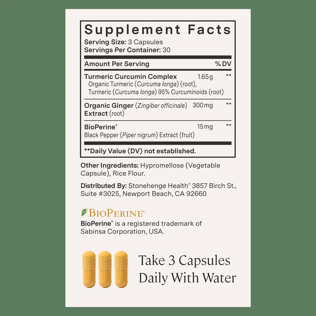 Dynamic Turmeric Curcumin Ginger Highest Potency Available. 1,650 Mg Turmeric with 95% Curcuminoids & Bioperine® Supports Joint Health, 90 Vegetarian Capsules (1 Pack)