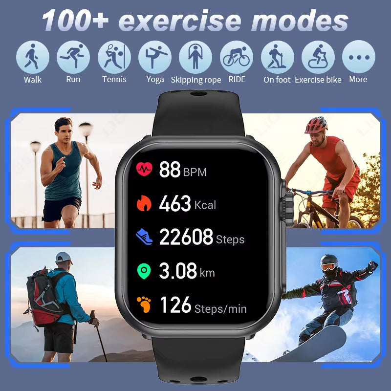 2025 Fashion Women Smart Watch Ultra 2 SE Smart Watches 1000Mah Big Battery Bluetooth Call Full Touch Sports Smartwatch Men