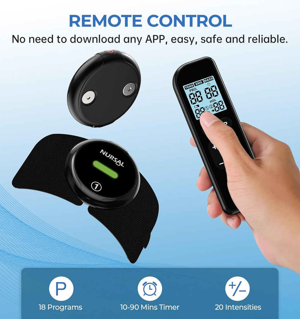 NURSAL Wireless TENS Unit Muscle Stimulator, Dual Host TENS EMS Machine for Pain