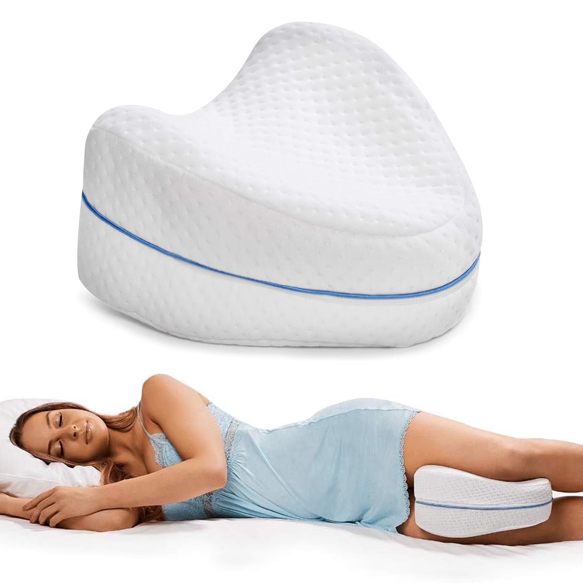 Legacy Leg & Knee Foam Support Pillow Soothing Comfort from Pain for Sciatica, Back, Hips, Knees, Joints