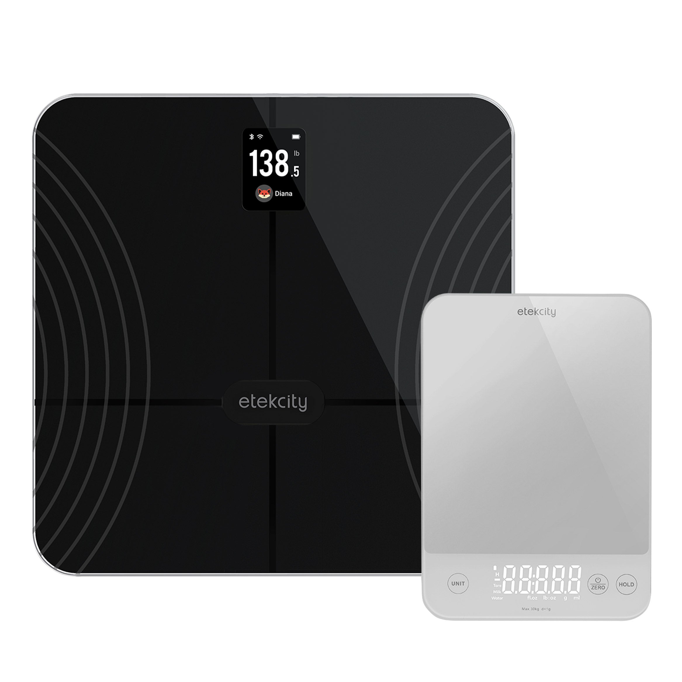 Etekcity Wellness Bundle: Smart Fitness Scale + Kitchen Scale