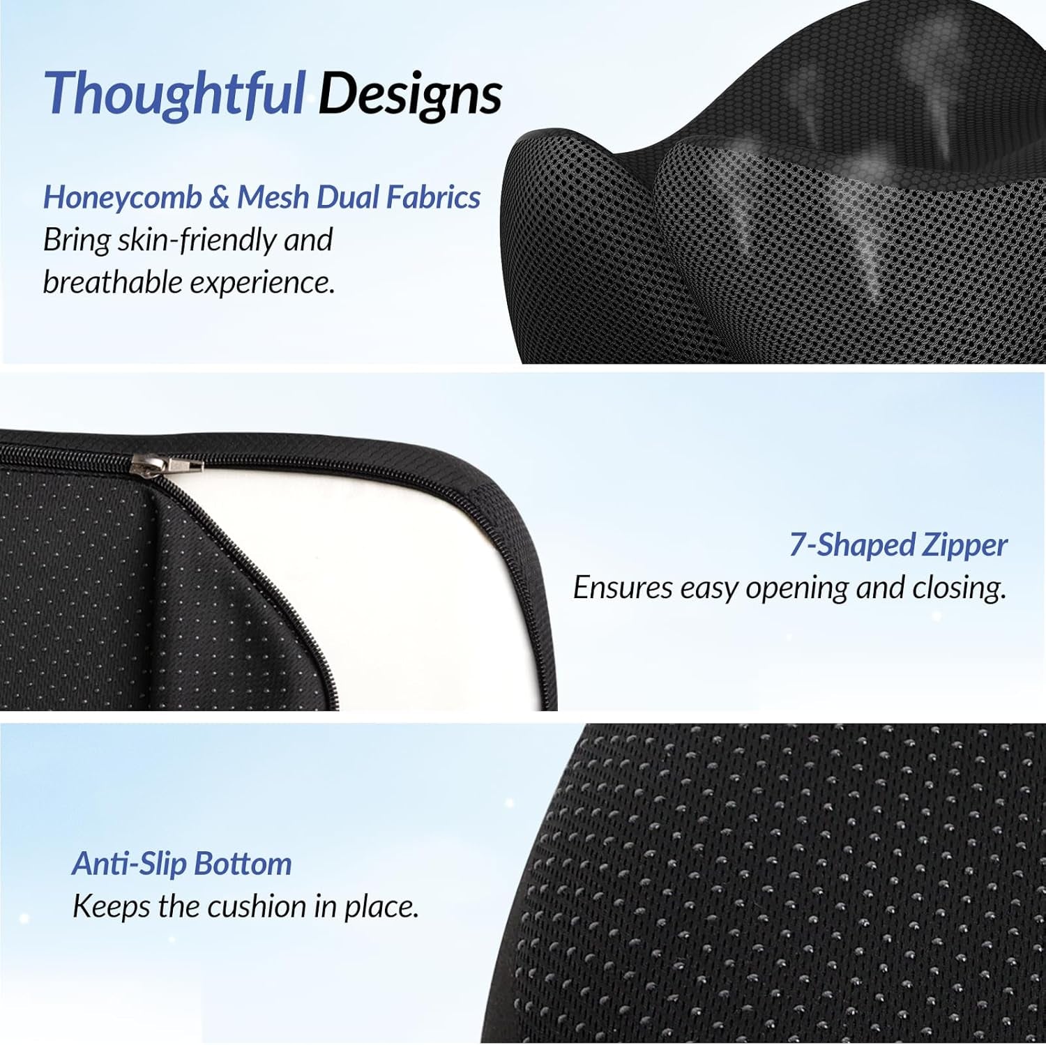 Thickened Seat Cushion, Ergonomic Memory Foam Hemorrhoid Pillow for Hip, Sciatic