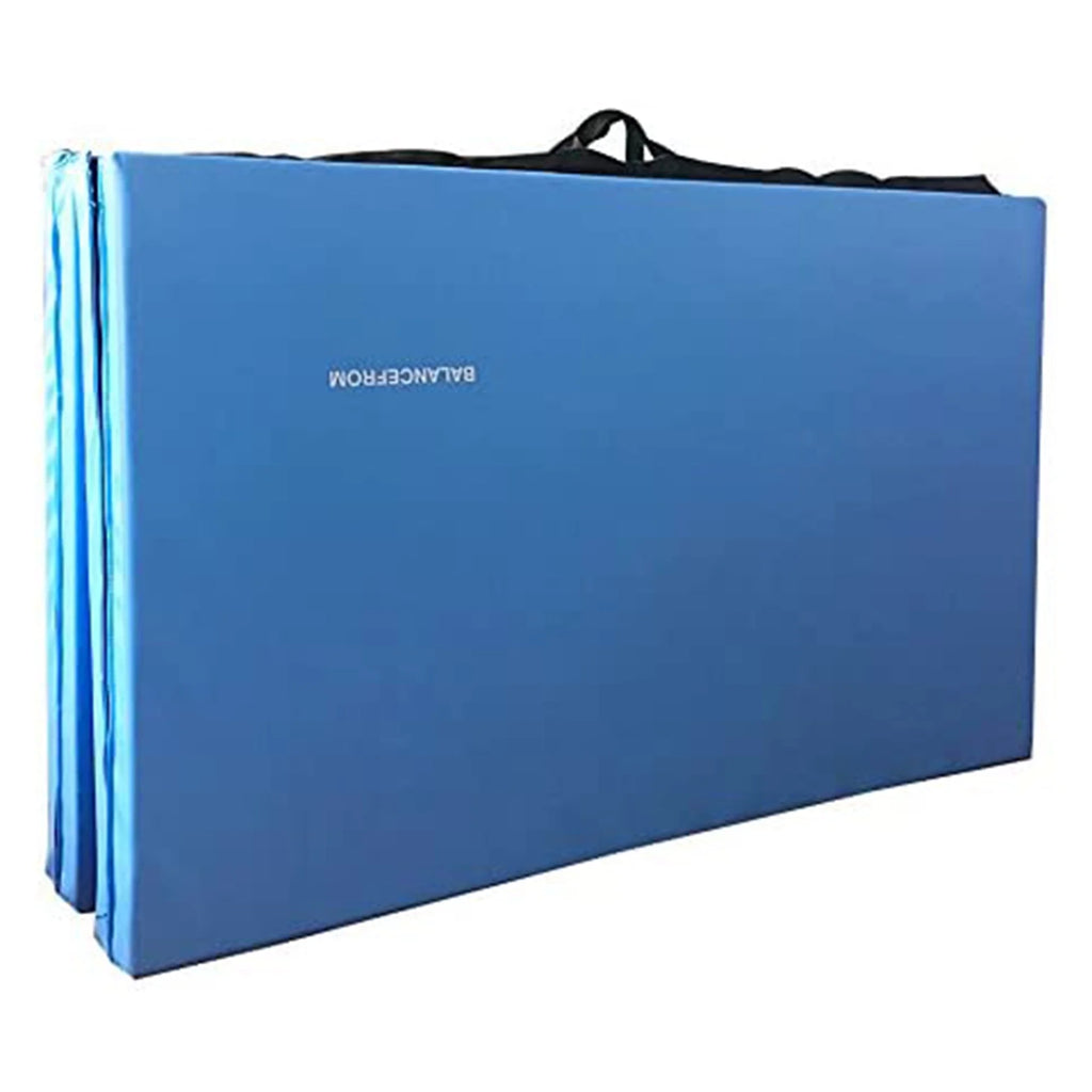 10Ft X 4Ft X 2In 4-Panel All-Purpose Folding Gymnastics Mat, Blue