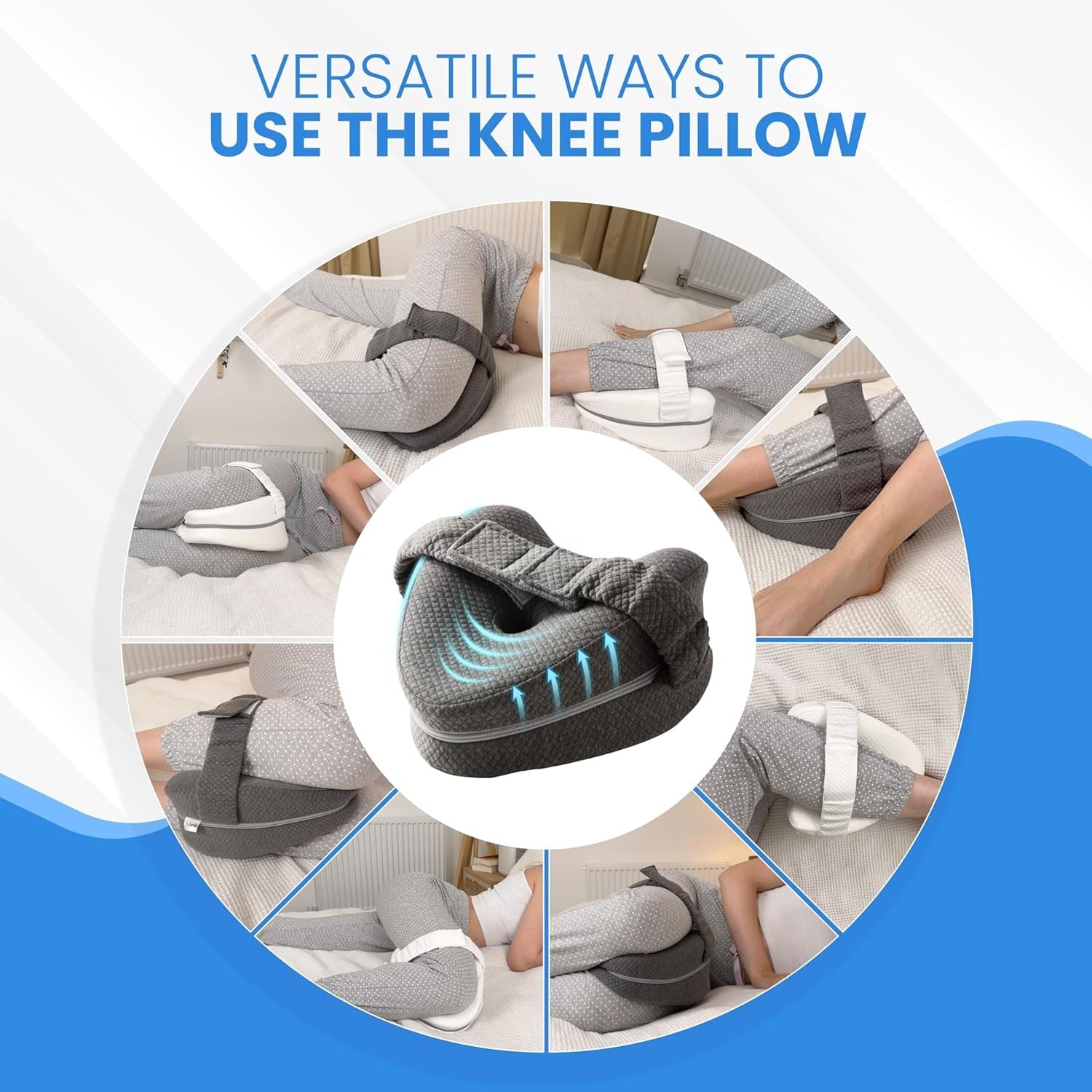 Knee Pillow for Side Sleepers Hip Pain - between Leg Pillow for Side Sleeping -